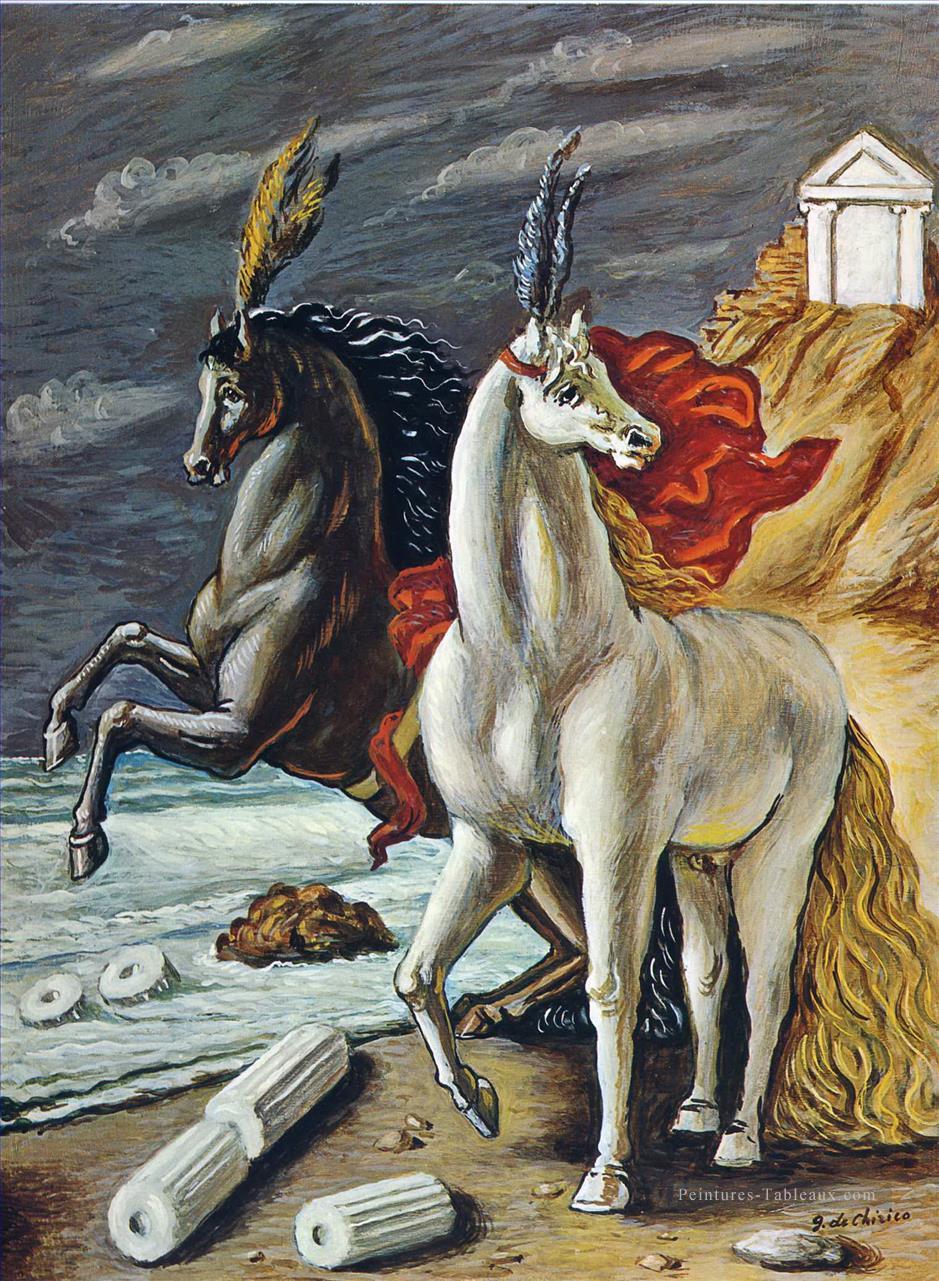 les chevaux divins 1963 Giorgio de Chirico surréalisme Peintures à l'huile